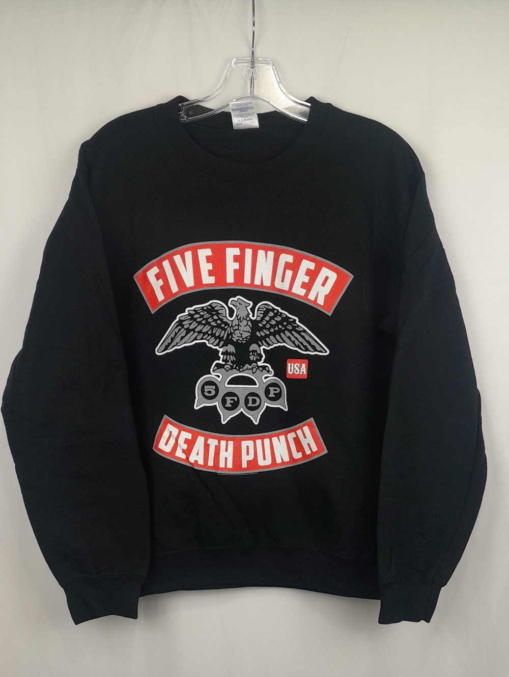 Five Finger Death Punch Black Crewneck Pullover Black Long Sleeve Sweater